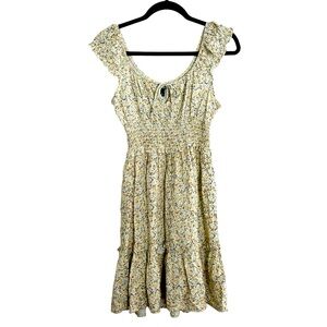 Wild Fable Womens XS Ditsy‎ Floral Dress Cottagecore Babydoll Yellow Spring